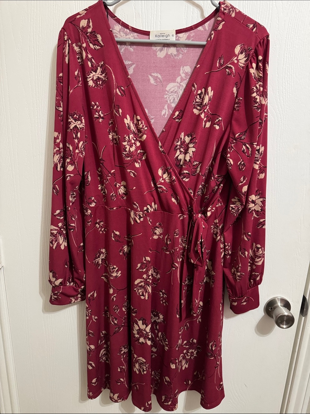 Kaileigh Multicolor Floral Wrap Dress Women’s XL Long Sleeve Knee Length Flowy